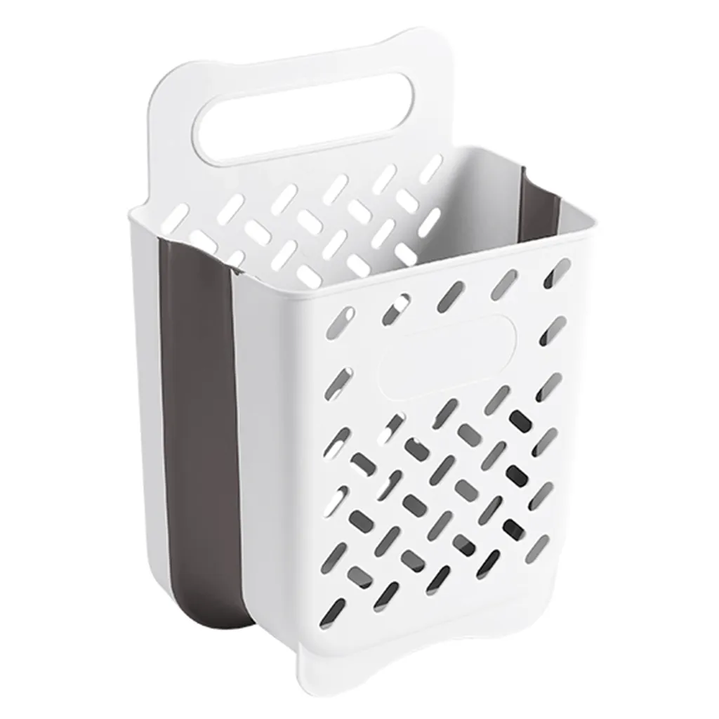 Organizer Basket Wall Mounter Punch Free PP Tragbare schmutzige Waschkorb für Zuhause-Grau